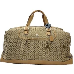 COACH TRANSLANTIC SIGNATURE VOYAGER F77115 XL WEEKENDER CARRY ON DUFFLE BAG
